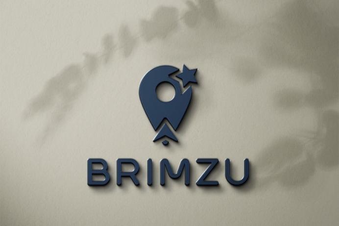 Brimzu Logo-Mockup auf einer Wandbeschilderung